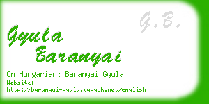 gyula baranyai business card